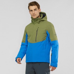 Blue Men's Salomon Speed Ski Jackets | 7049265-RI